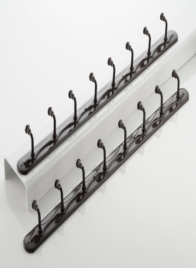 iSTAR Alloy Steel 8 Pin Bathroom Cloth Hooks Hanger Door Bathroom Robe Hooks Rail for Hanging Keys,Clothes,Towel Steel Hook Khooti (Brown, Pack of 1) - Image 2